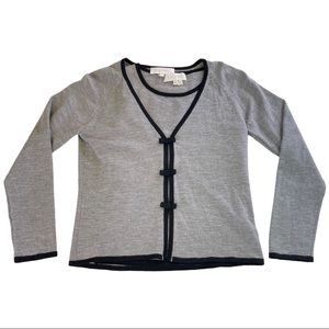 Escada Gray Black Cardigan Top Tank TwinSet 34 36